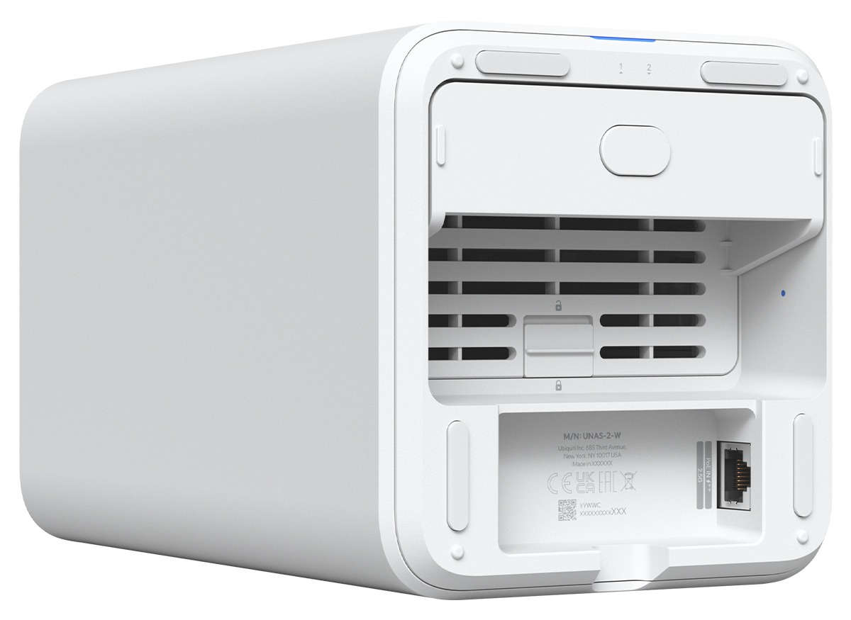 Ubiquiti UniFi White UNAS 2.5Gbps Ethernet 2x 3.5" HDD bays