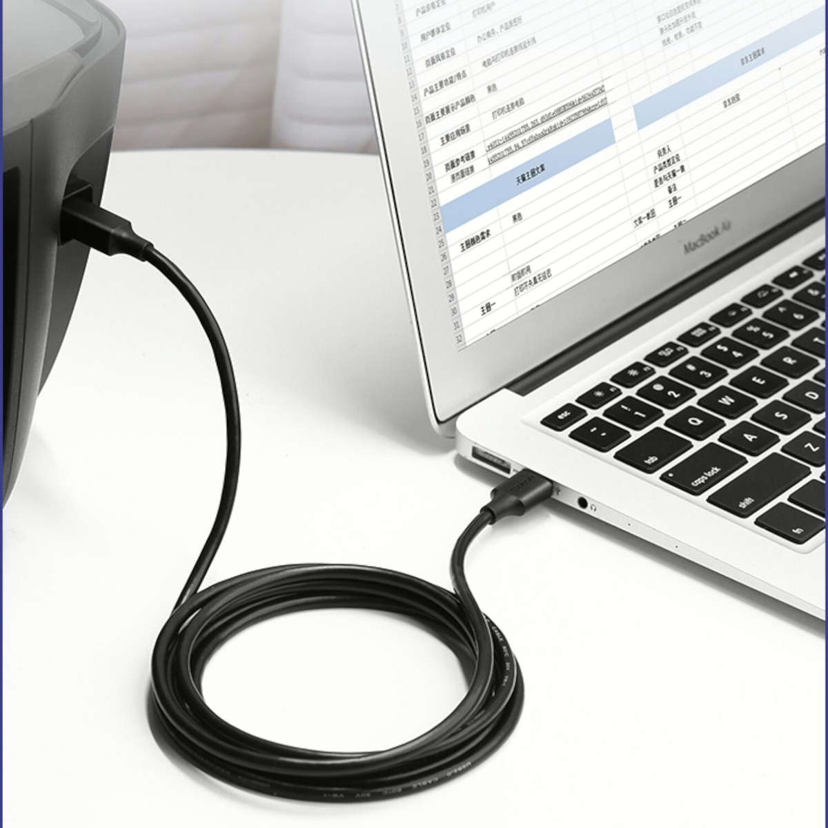 UGREEN US135 USB 2.0 to USB-B Printer Cable, 480Mbps - 2m