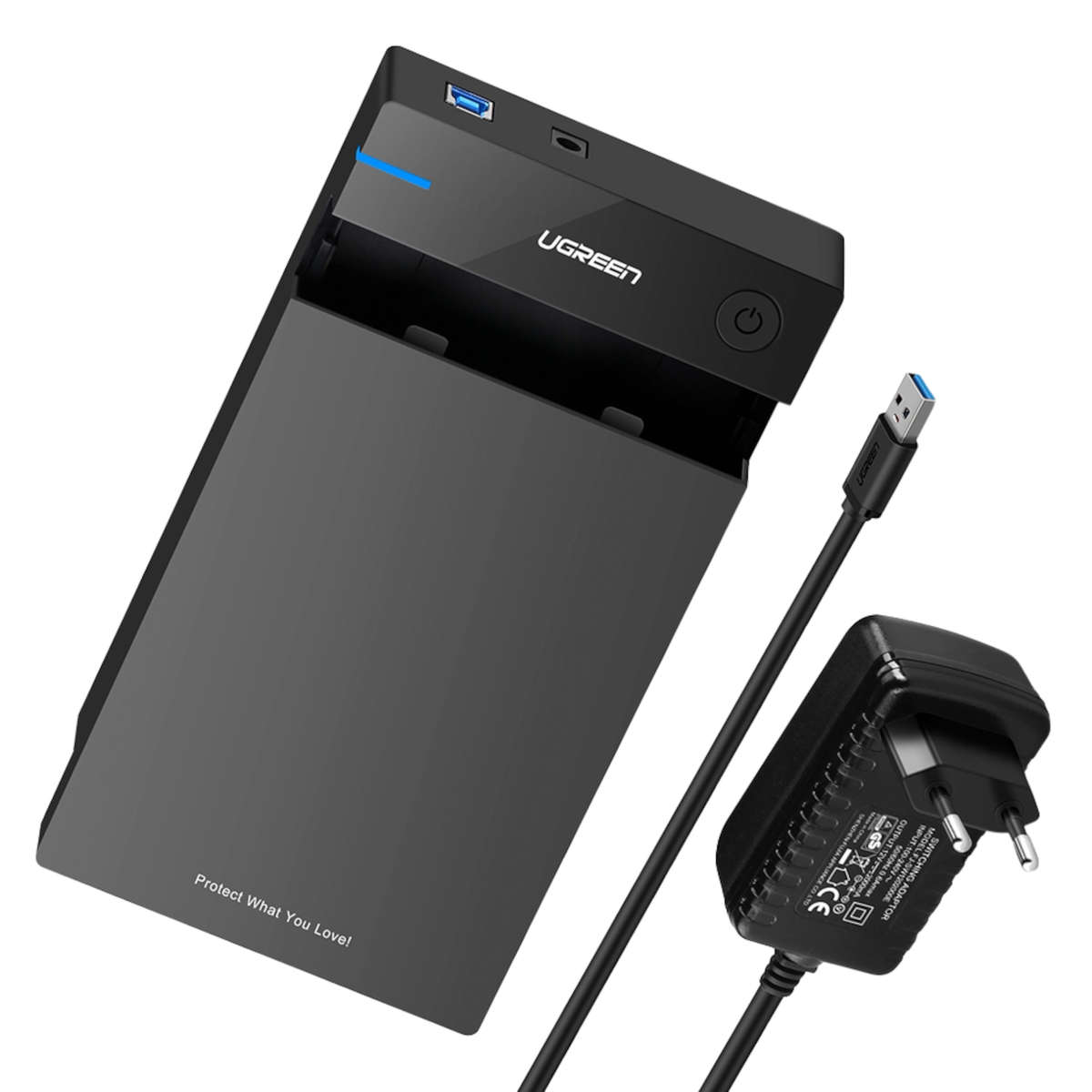 UGREEN 3.5" SATA Hard Drive USB 3.0 Enclosure 5Gbps  Black