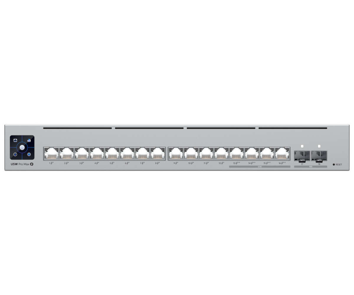 Ubiquiti UniFi Pro Max Switch 16 with 12 PoE 4x 2.5Gbps PoE++ 180W