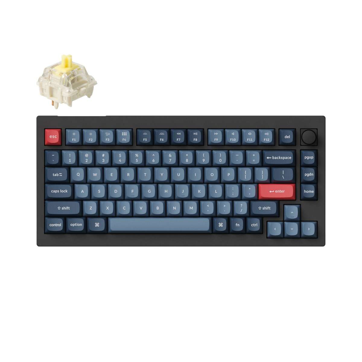 Keychron V1 Max QMK/VIA Wireless Custom Mechanical Keyboard | BANANA Switches  Black