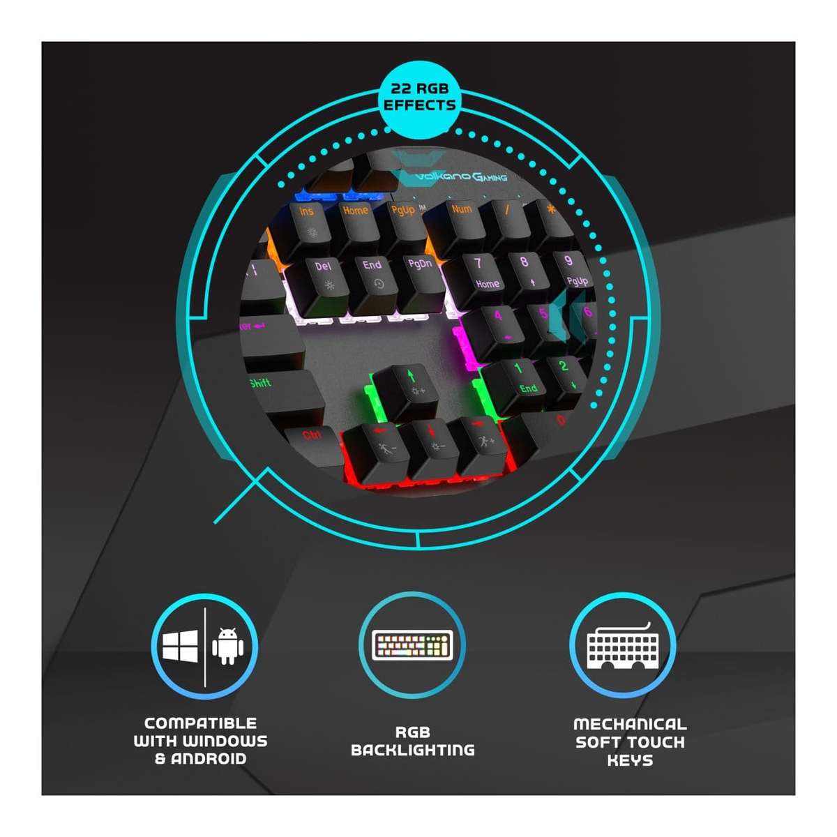 Volkano Gaming Phantom X1 RGB Wired Keyboard