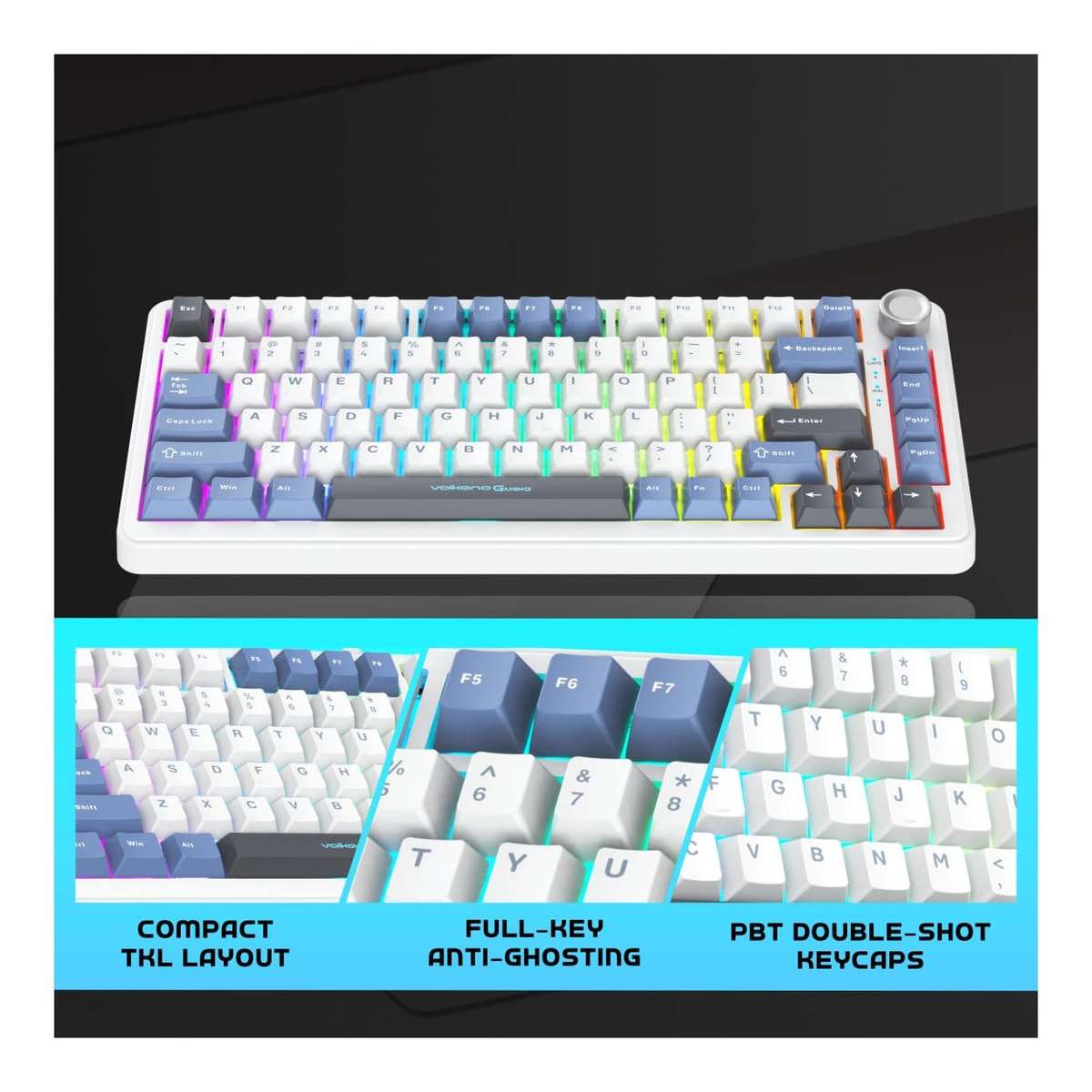 Volkano Phantom X2 TKL Tri-Mode Wireless Gaming Keyboard
