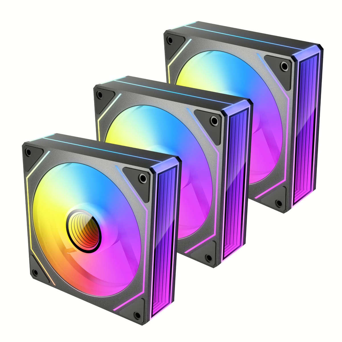 Antec VISION PWM 120mm ARGB Infinity Mirror Case Fan 3 Pack Black