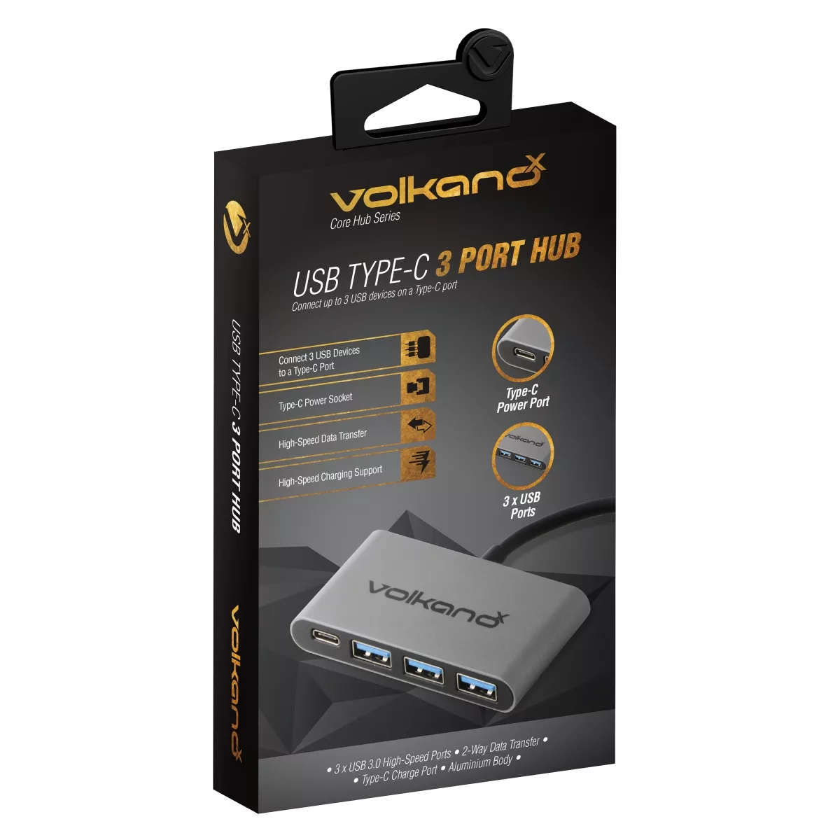 Volkano Core Hub Series 5-in-1 Type-C to USB 3.0 Hub