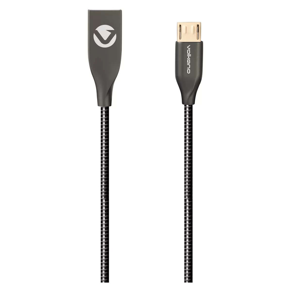 Volkano Iron Series 1.2m Micro USB Charge and Data Cable Black