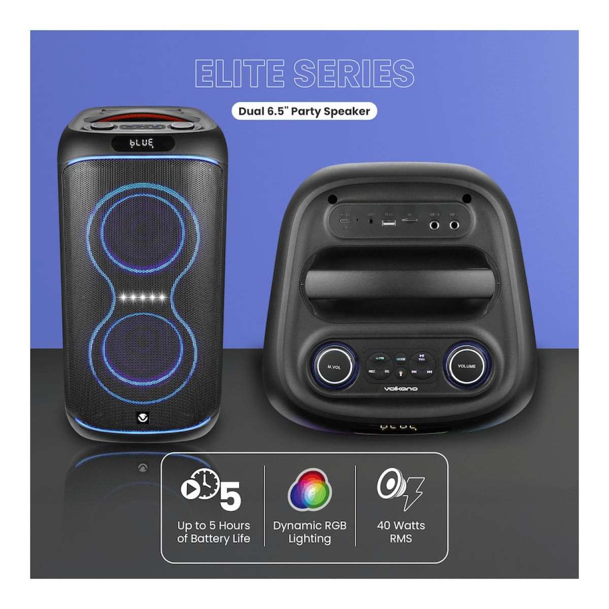 Volkano Elite Series Dual 6.5 Party Speaker