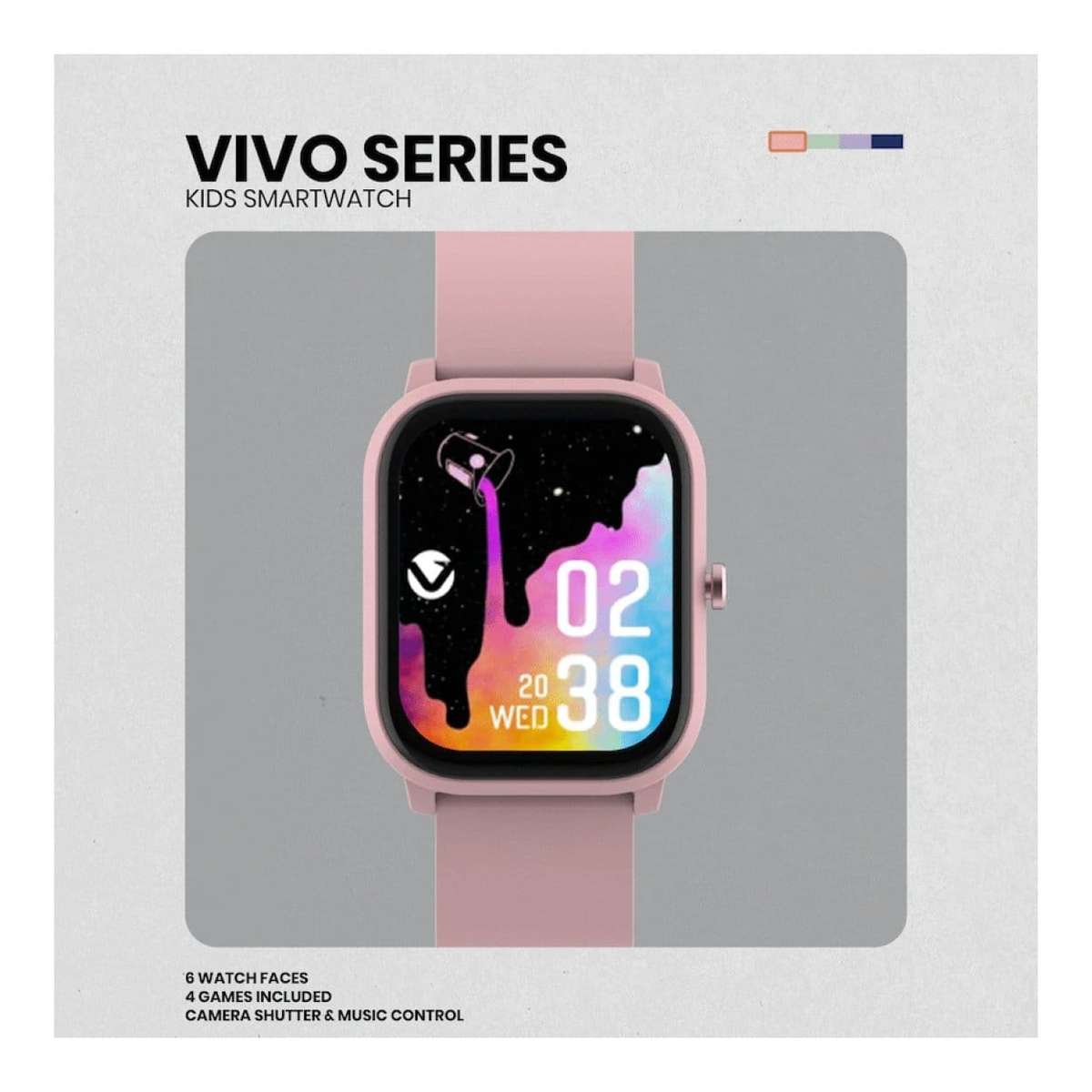 Volkano Vivo Series Kids Smart Watch Pastel Pink