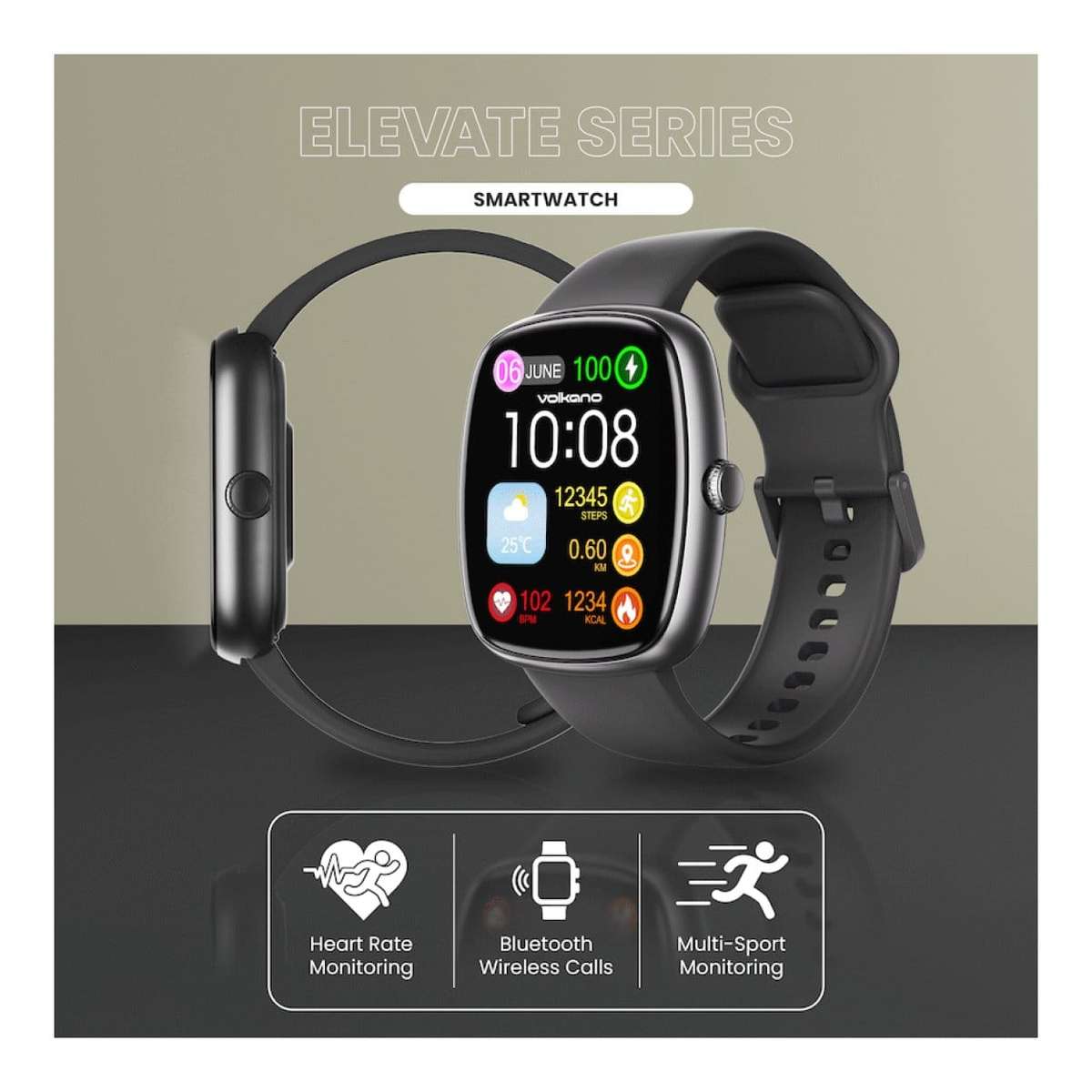 Volkano Elevate Series Smartwatch Black