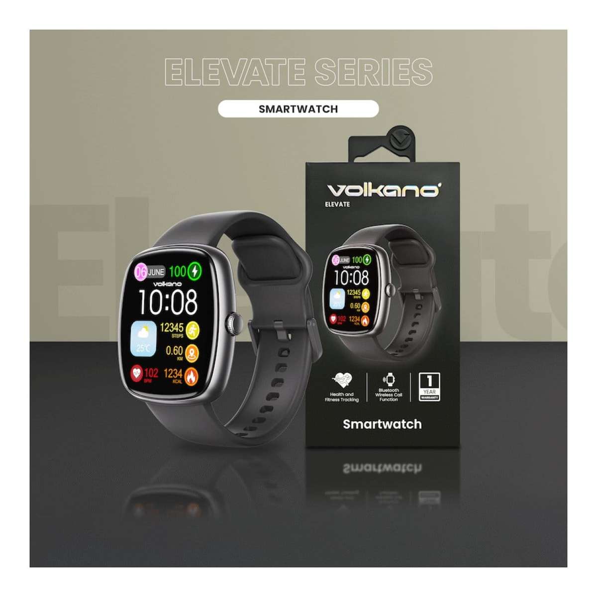 Volkano Elevate Series Smartwatch Black