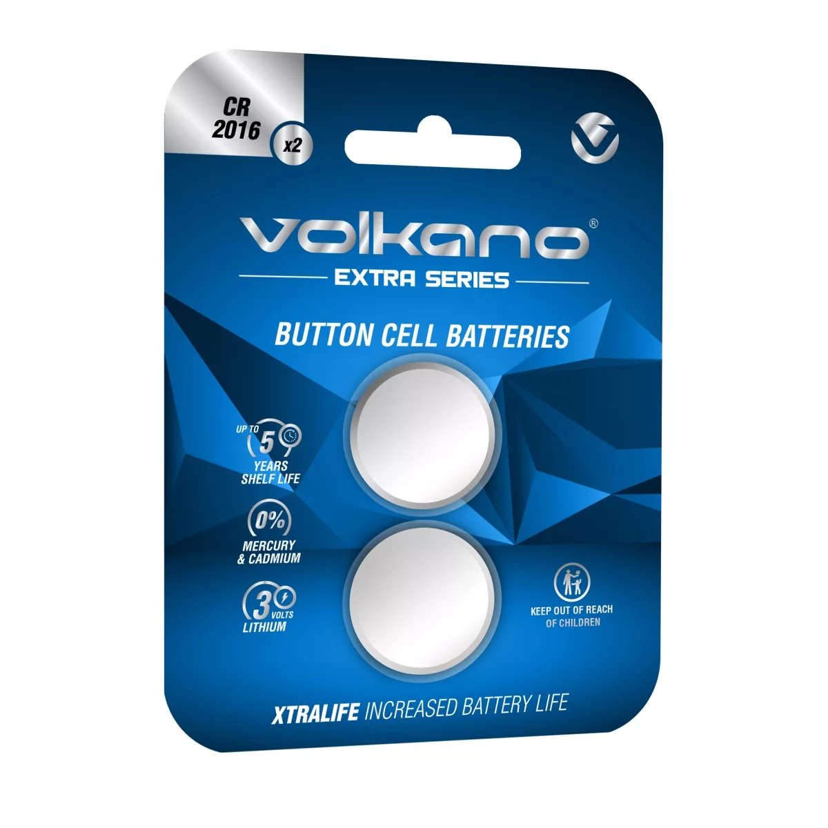Volkano Extra Series CR2016 Batteries 2-pack
