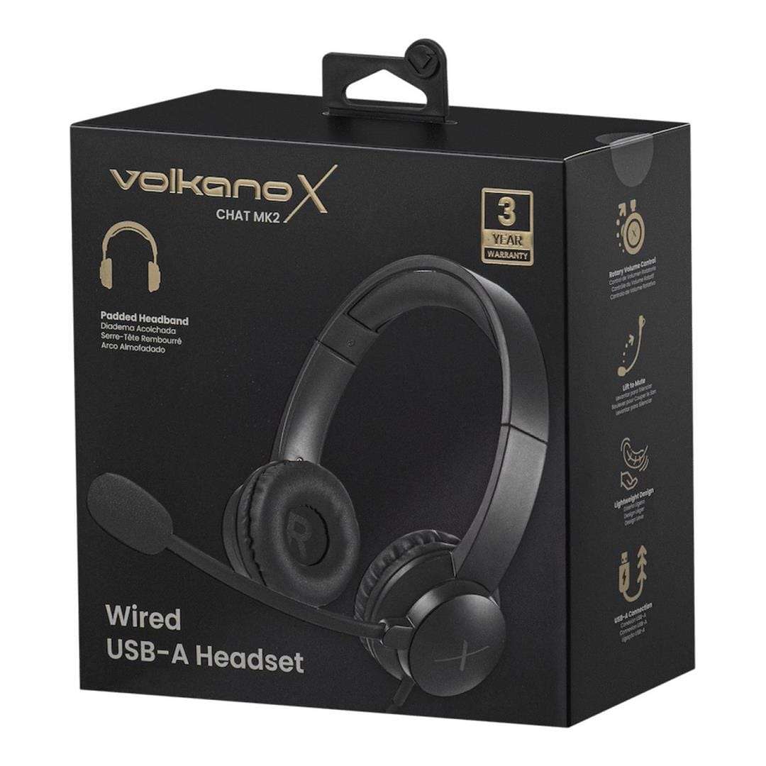 VolkanoX Chat Mk2 Series Wired USB Headset Graphite