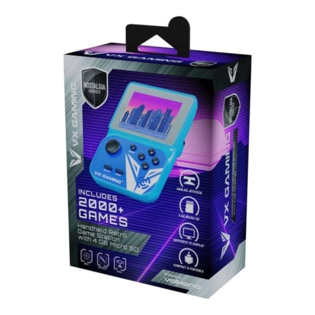 Volkano VX Gaming Nostalgia Series Handheld 4GB Retro Game Station Blue