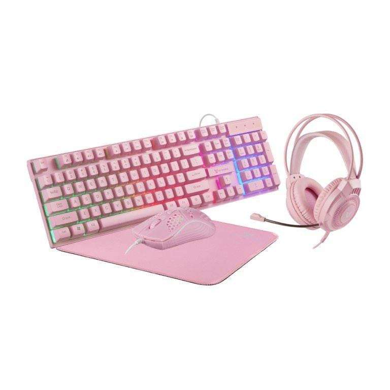 Volkano VX Freya 4-in-1 Rainbow Gaming Combo Pink