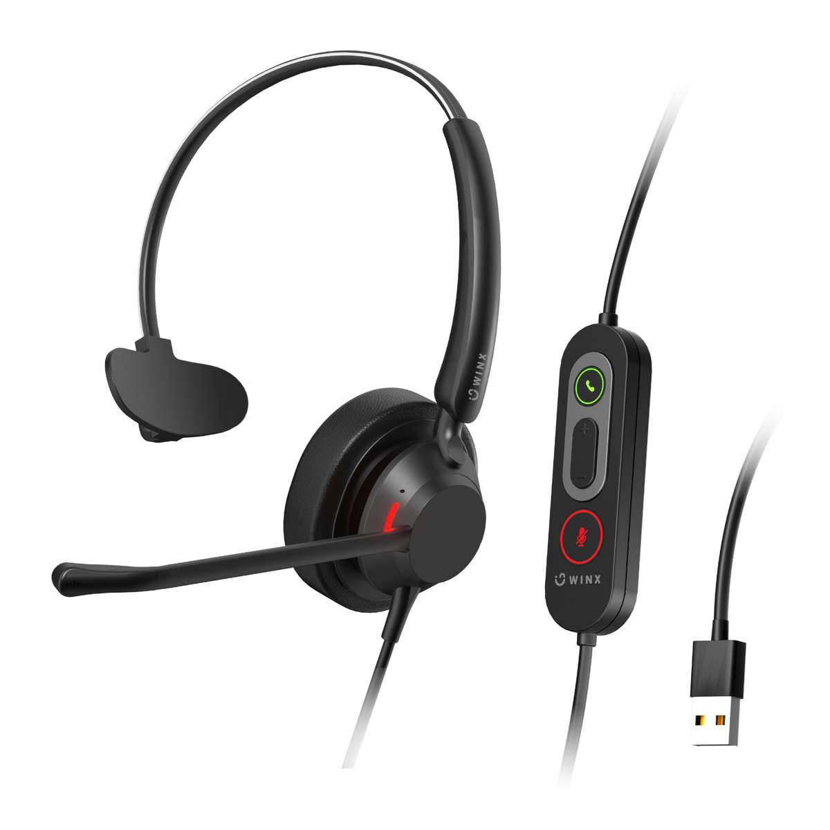 WINX CALL Pro 2 Mono AI Noise Cancelling Headset