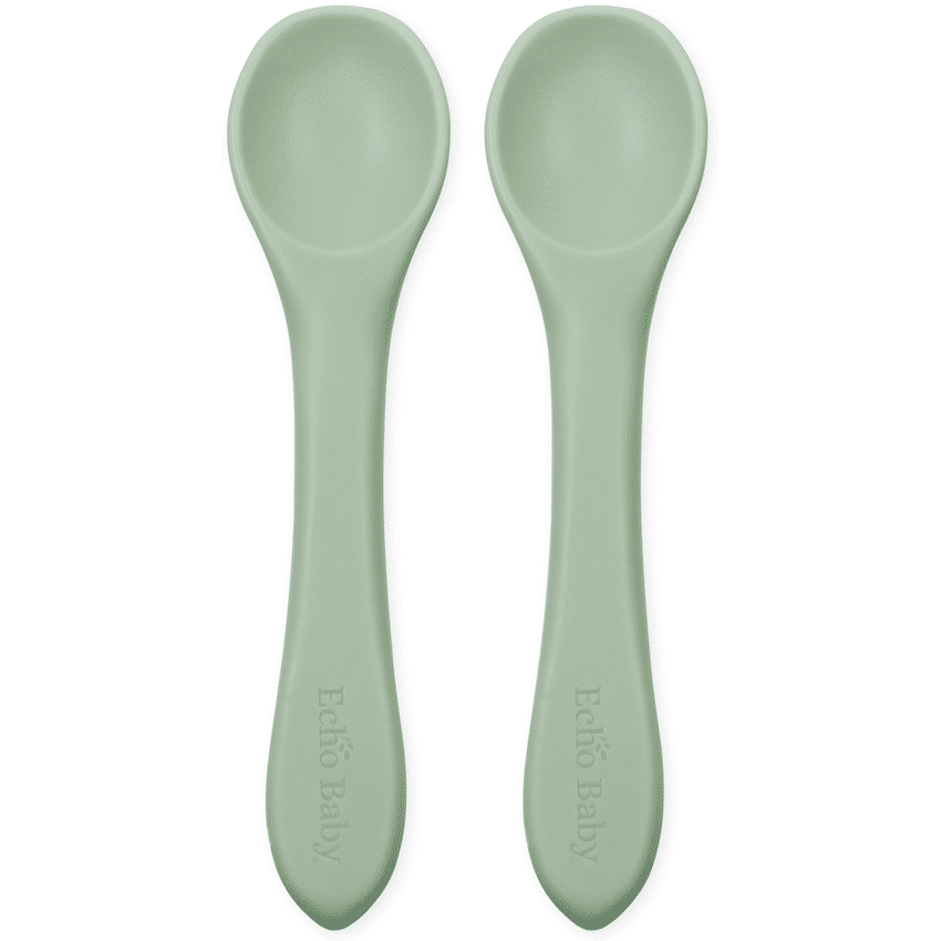 Silicone Feeding Spoons 2-Pack - Sage