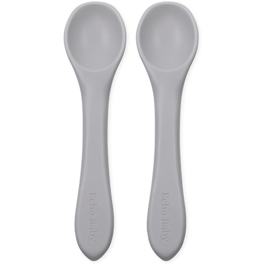 Silicone Feeding Spoons 2-Pack - Stone