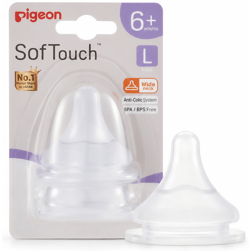 Pigeon - SOFTOUCH 3 NIPPLE BLISTER PACK 2PCS (L)