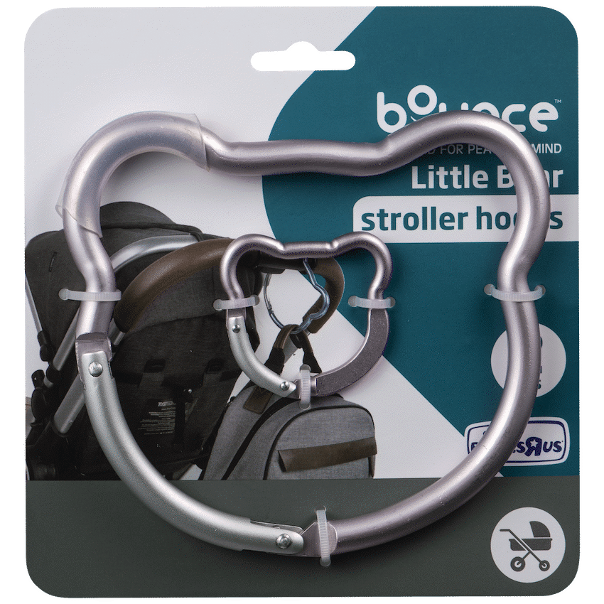 Bounce Stroller Hook 2pk Bear Pink