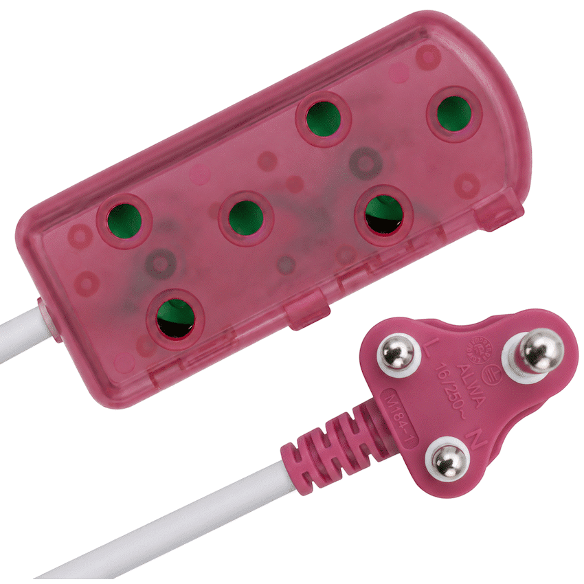 Ellies 2 Way Light Duty Coloured Extension Lead -3M