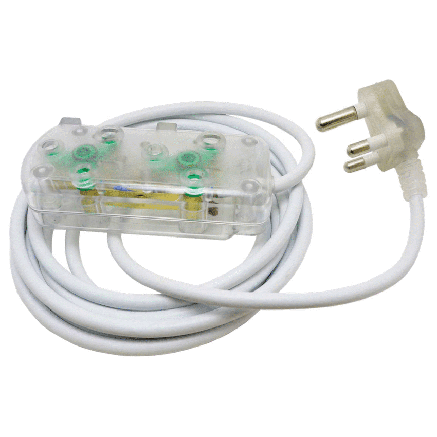 Ellies 2 Way Light Duty Coloured Extension Lead -5M