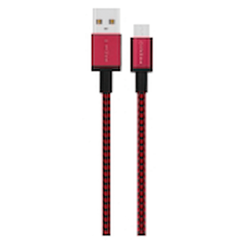 Premio braided Micro USB cable Black/ Red 1.8m