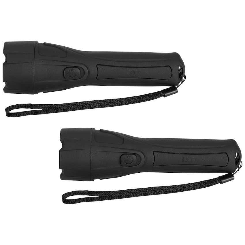 2x Switched 65 Lumen Flashlight - Black