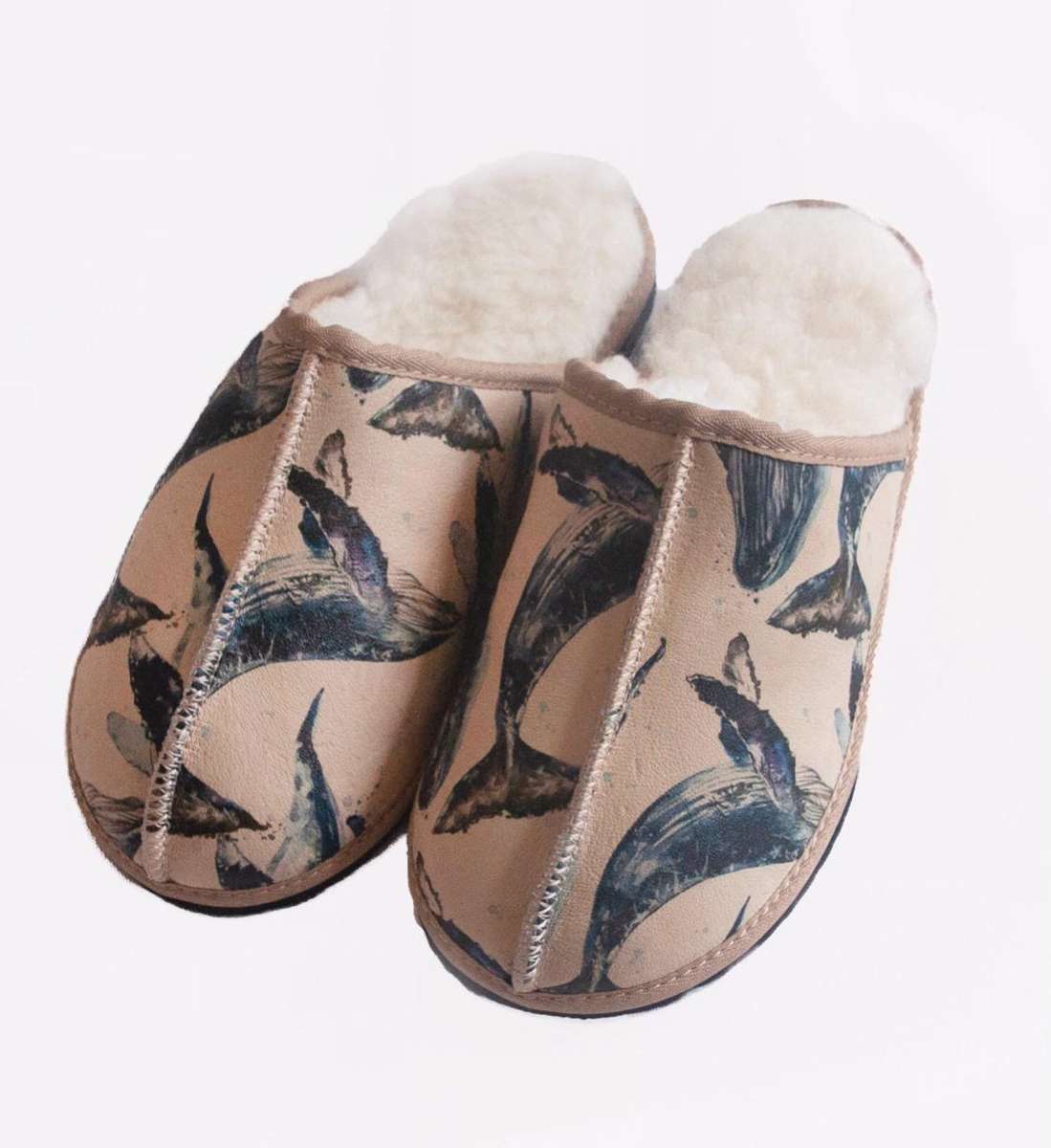 Whale Merino Slip-On Slipper