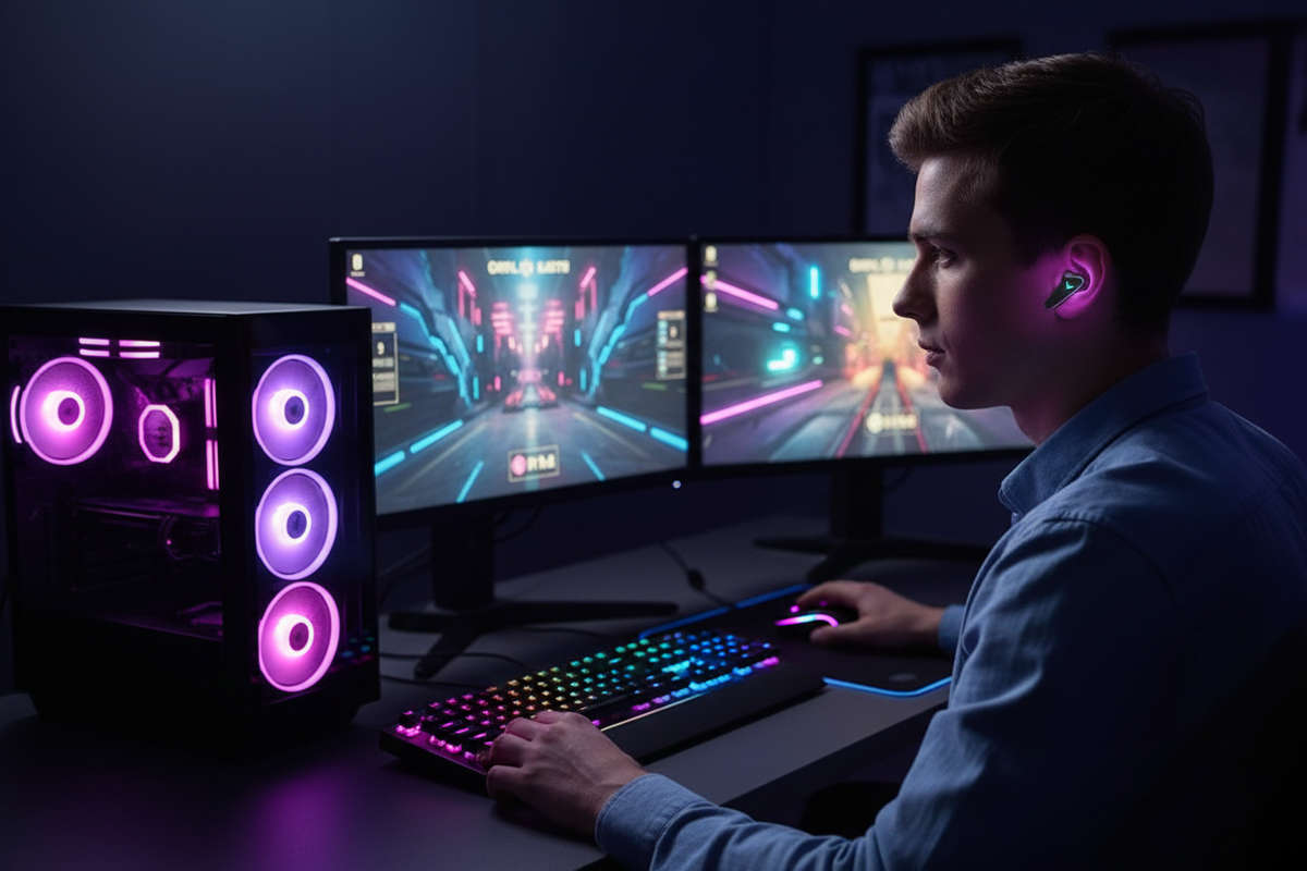 TWS-X15 Gaming Earbuds | Bluetooth 5.0 | RGB LED | Digital Display | Type-C | True Wireless Stereo