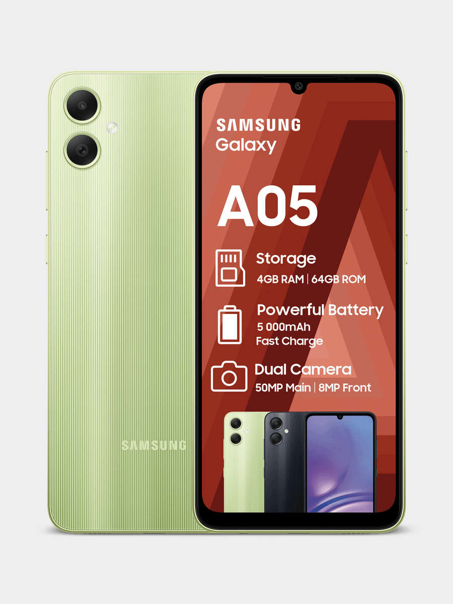 Samsung A05 Dual Sim - 64gb  LTE Dual Sim - Light Green + case cover free