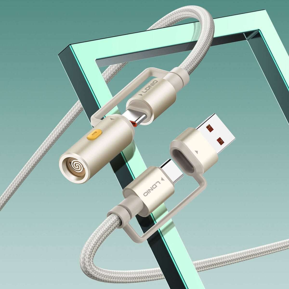 LDNIO LC18 4-in-1 65W Charging Cable with Cigarette Lighter  1.2m