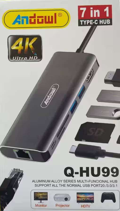 Laptop Hub Type-C 7-in-1 for Apple Mac &amp; Windows PC