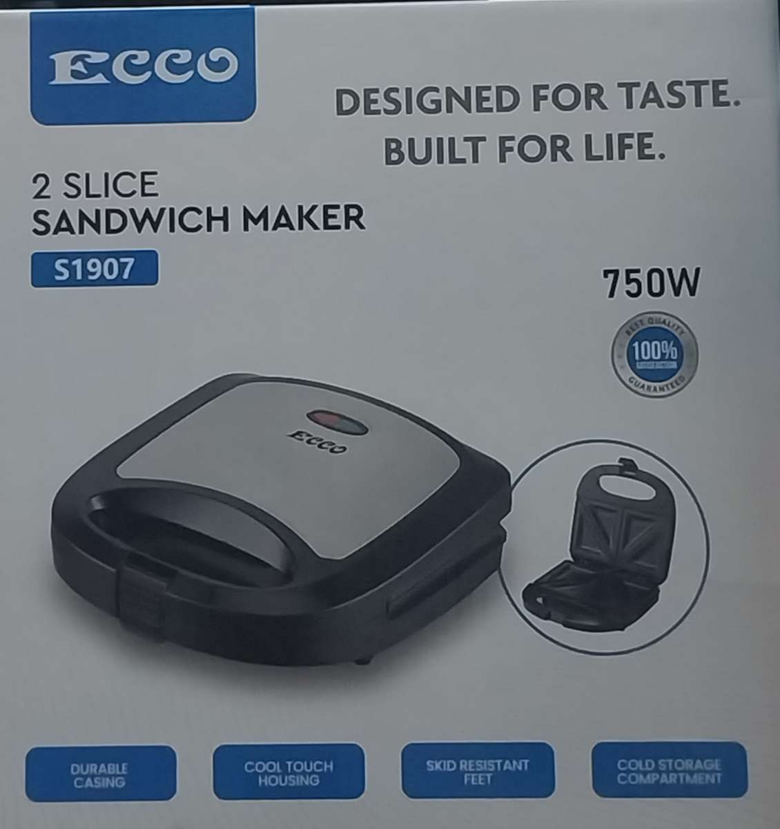 Sandwich Maker 2 Slice Sandwich Toaster - 750W
