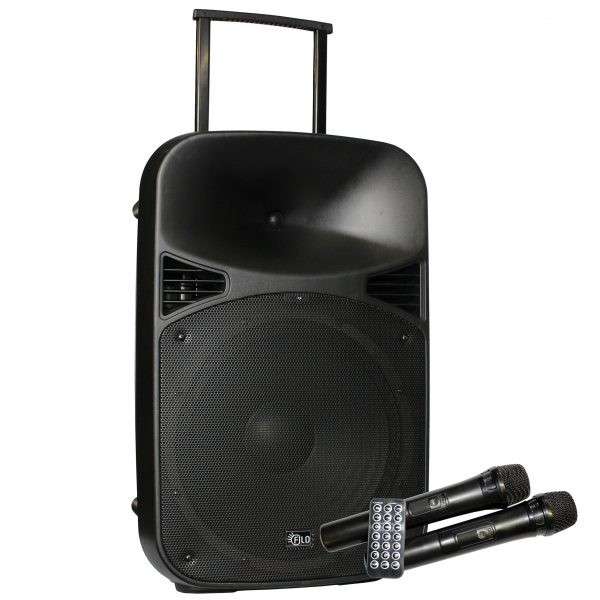 Filo FCA12PA - 12" Portable PA System w/ 2x Mics /MP3/USB/SD/FM/BT