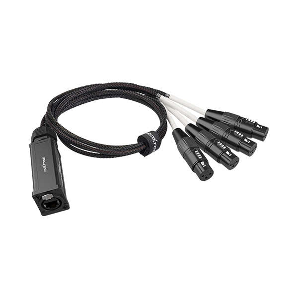 Roxtone PS4F - 4 Ch CAT Snake Splitter (XLR Female to Ethercon Network Cable)