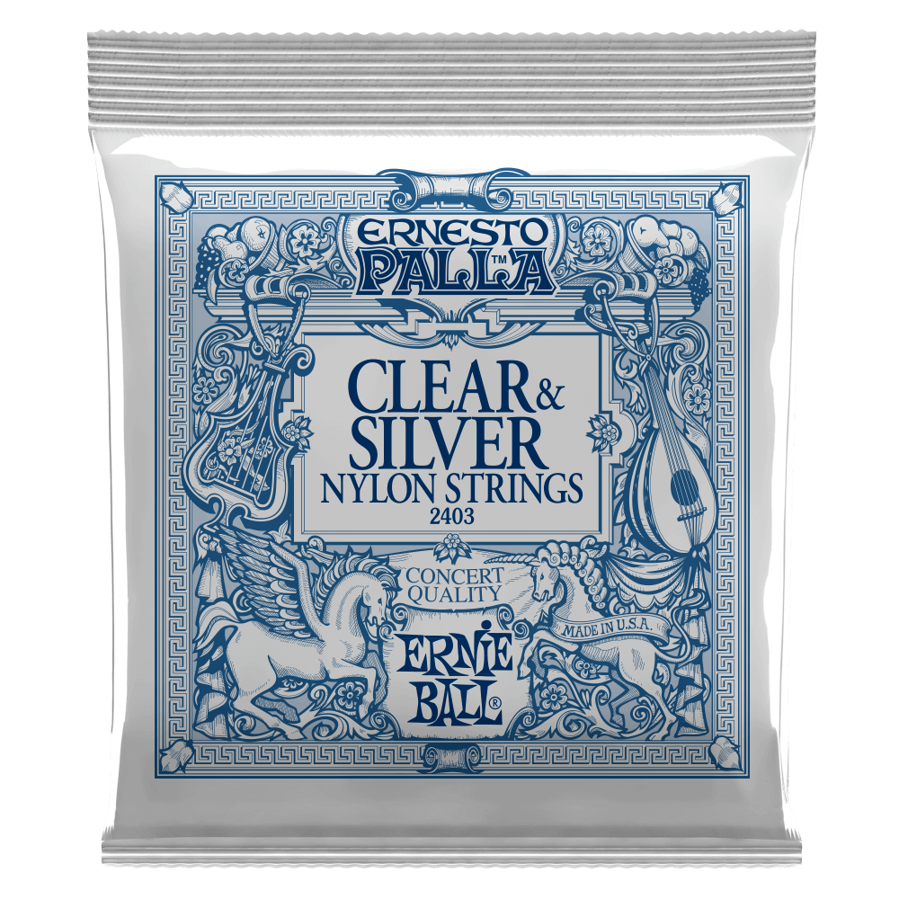 Ernie Ball 2403 - Ernesto Palla Nylon Classical Guitar Strings (Clear & Silver)