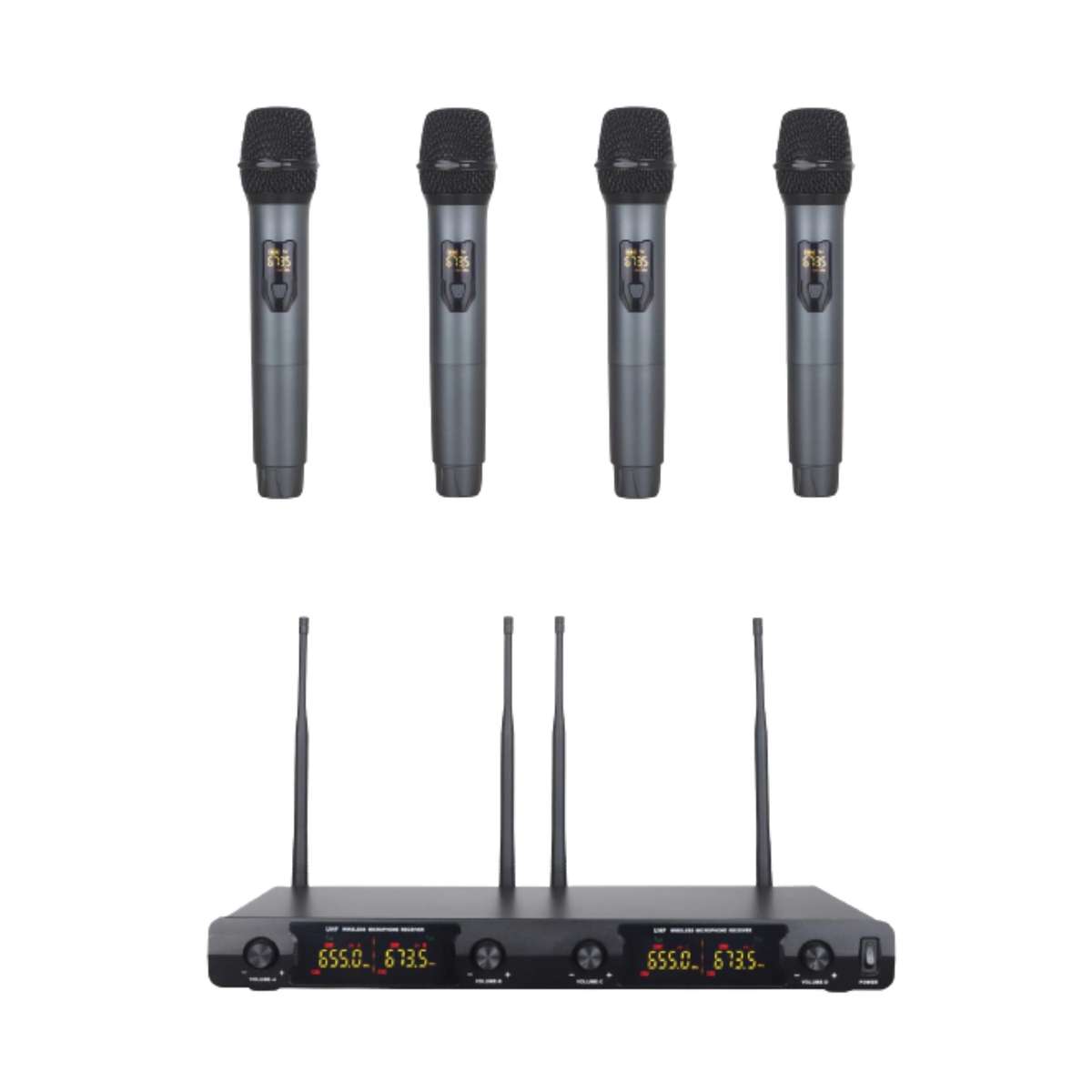 LANE Pro M604 - 4x Handheld UHF Wireless Microphone System