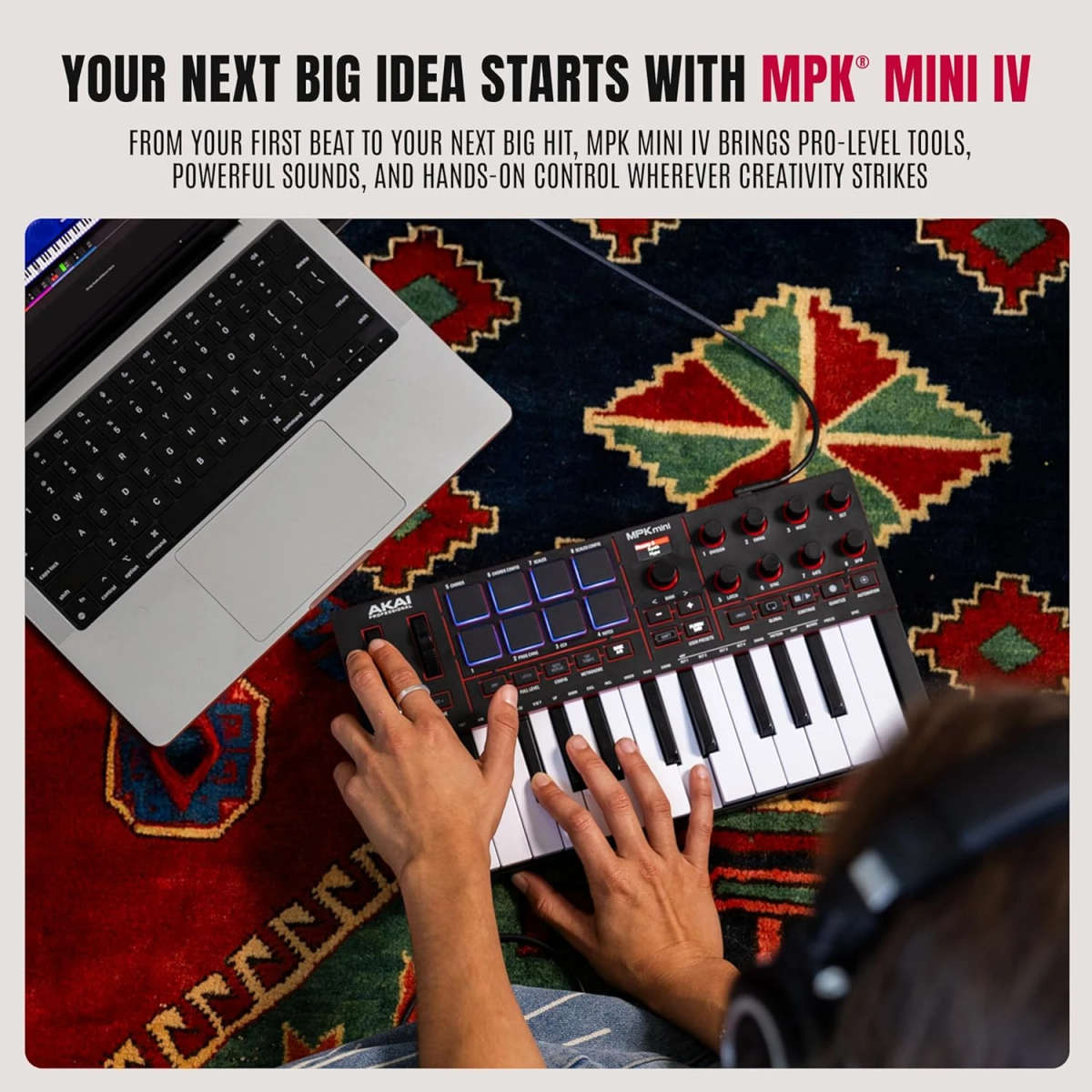 Akai MPK Mini IV - 25-Key USB MIDI Keyboard Controller (Black)
