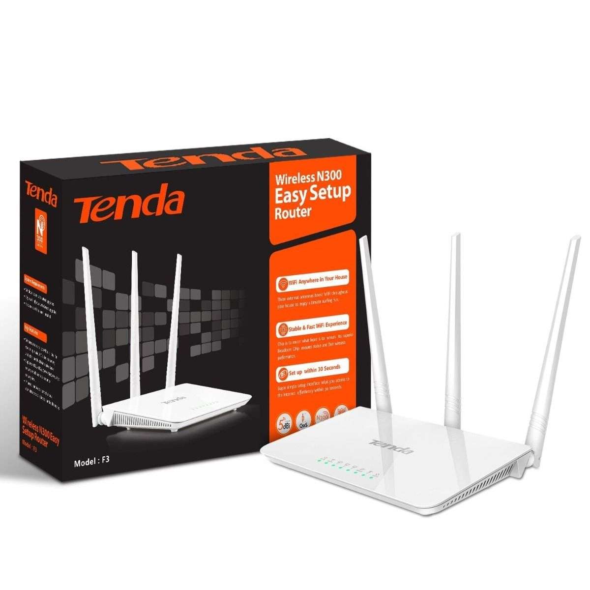 Tenda Wireless Router Easy Setup N300 F3