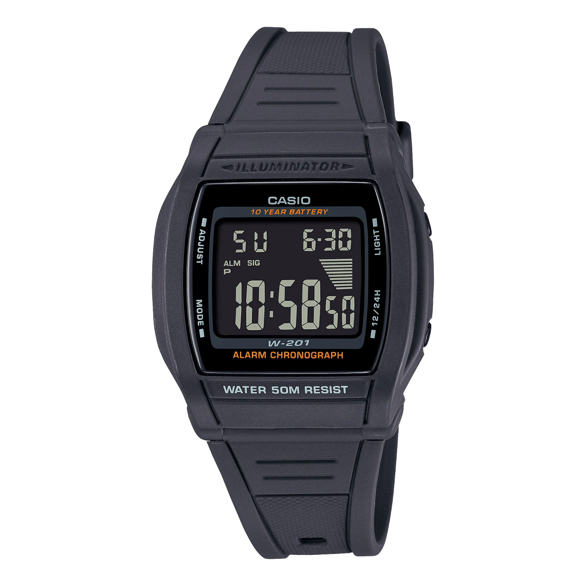 Casio Standard Mens 50m Watch - W-201-1BVDF