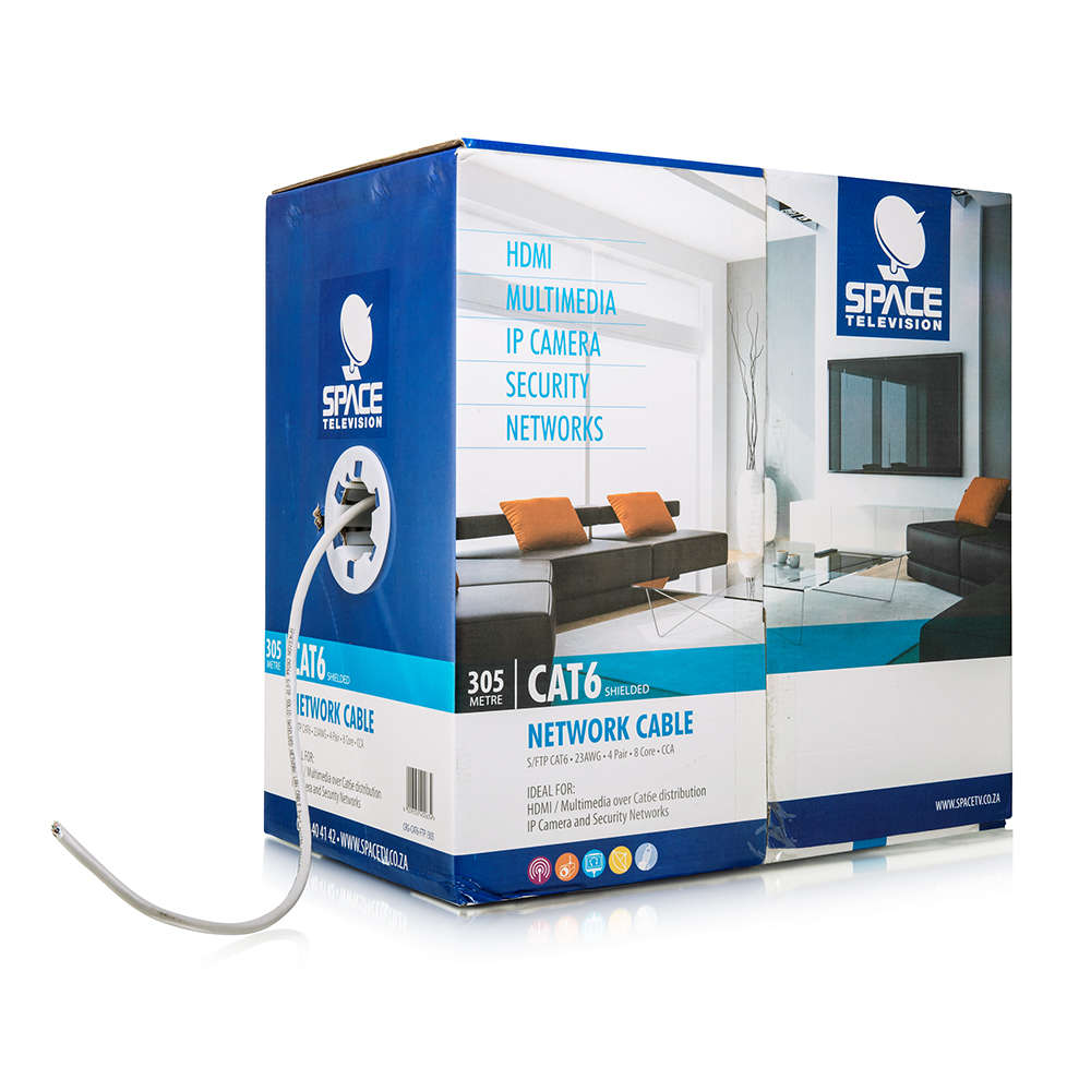 CAT6e Network LAN Cable 305m - Shielded CCA S/FTP 4 Pair 8 Core