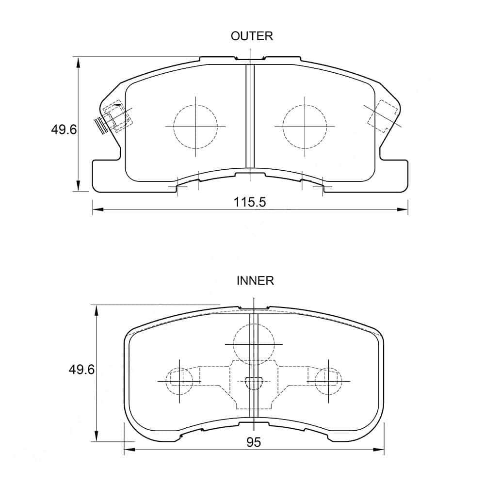 KBC Brake Pads (Front) for Daihatsu, Datsun