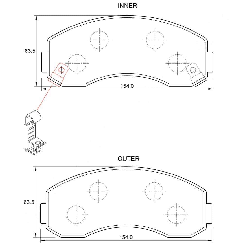 KBC Brake Pads (Front) for Kia K2700