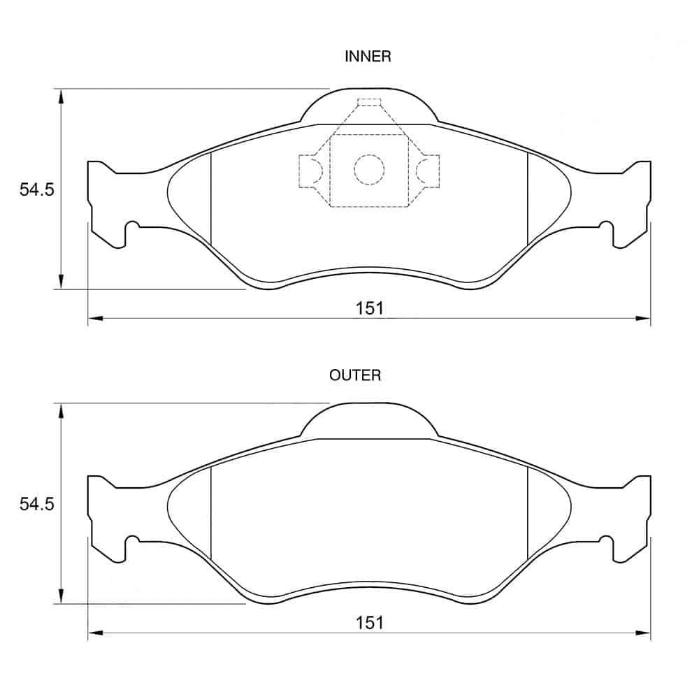 KBC Brake Pads (front) for, Fordka