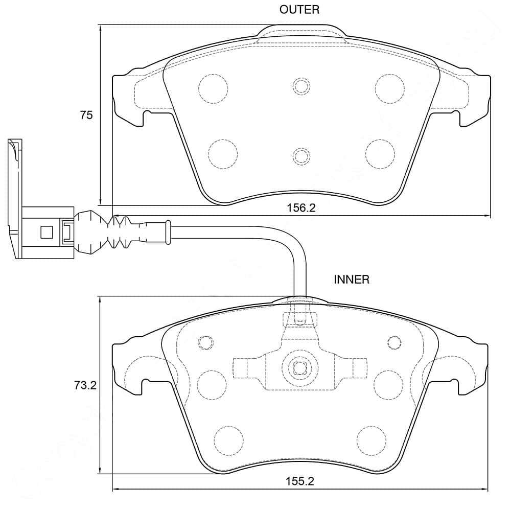 KBC Brake Pads (Front) for VW Kombi, Crew Cab, Panel Van