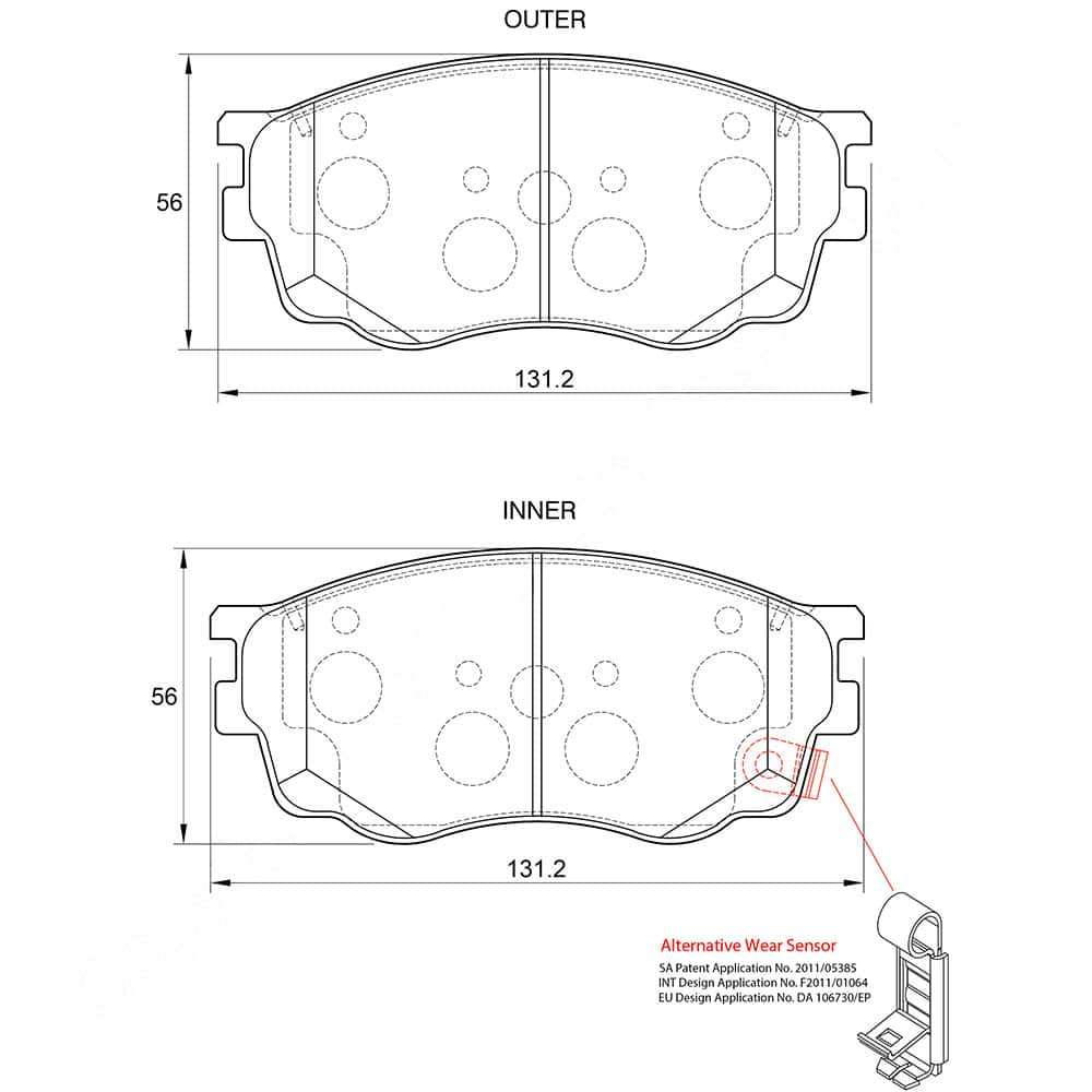 KBC Brake Pads (FRONT) for Mazda