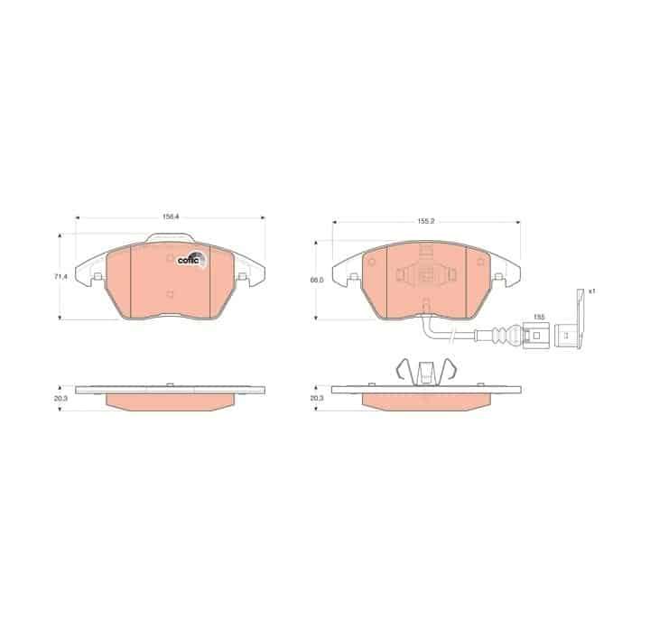 TRW Brake Pad Set, Disc Brake GDB1550