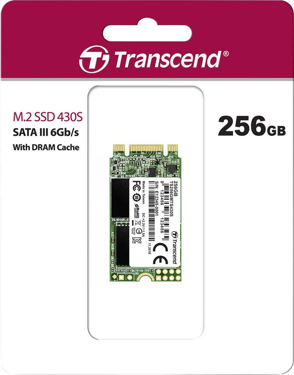 Transcend MTS430 Series 256GB M.2 2242 SATA 6Gb/s SSD