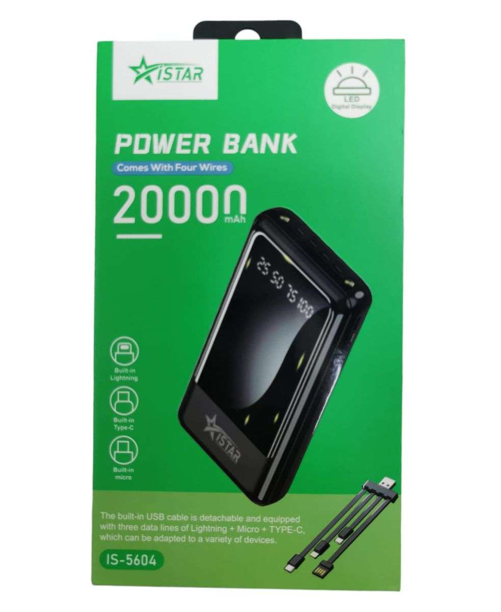 Istar Power Bank 20000mAh with Built-in Cables