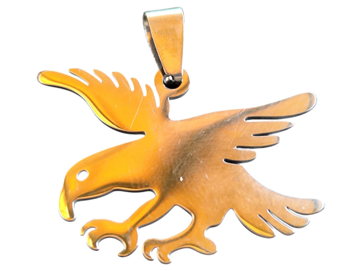 Eagle pendant, stainless steel, 31mm